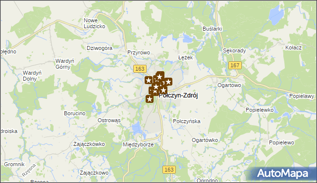 mapa Połczyn-Zdrój, Połczyn-Zdrój na mapie Targeo