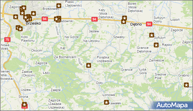 mapa Porąbka Uszewska, Porąbka Uszewska na mapie Targeo