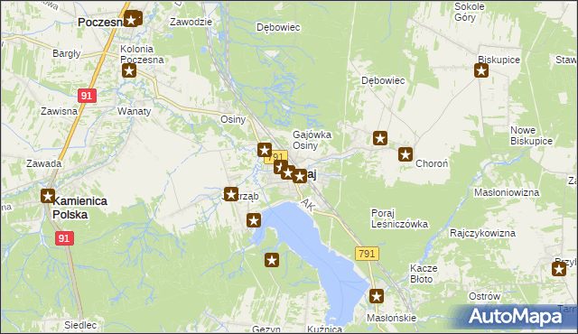 mapa Poraj powiat myszkowski, Poraj powiat myszkowski na mapie Targeo