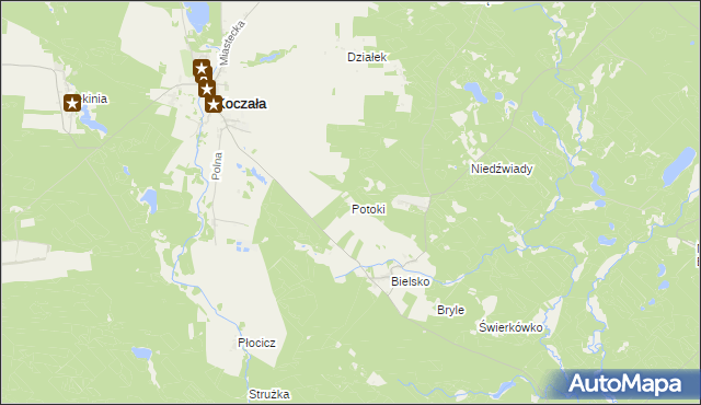 mapa Potoki gmina Koczała, Potoki gmina Koczała na mapie Targeo