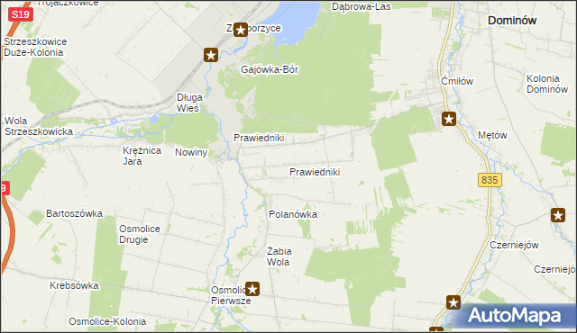 mapa Prawiedniki, Prawiedniki na mapie Targeo