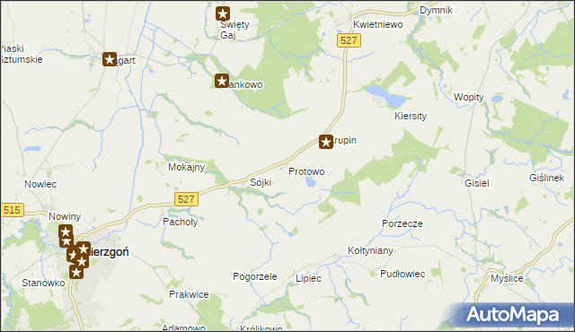 mapa Protowo, Protowo na mapie Targeo