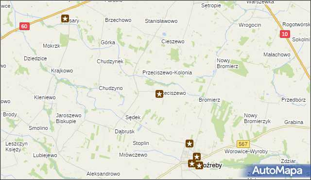 mapa Przeciszewo, Przeciszewo na mapie Targeo