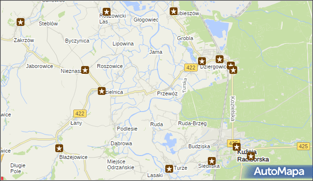 mapa Przewóz gmina Cisek, Przewóz gmina Cisek na mapie Targeo