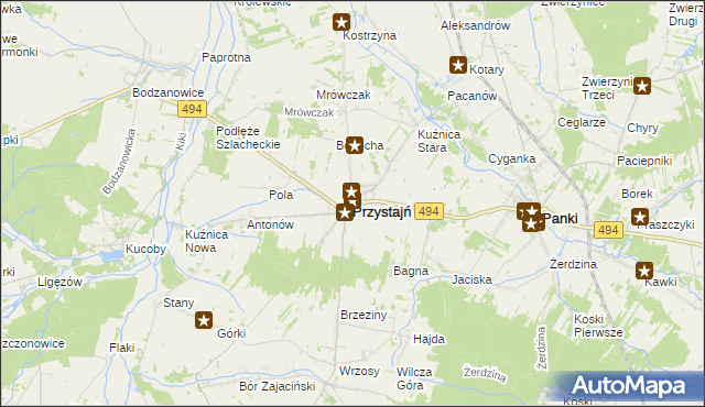 mapa Przystajń, Przystajń na mapie Targeo