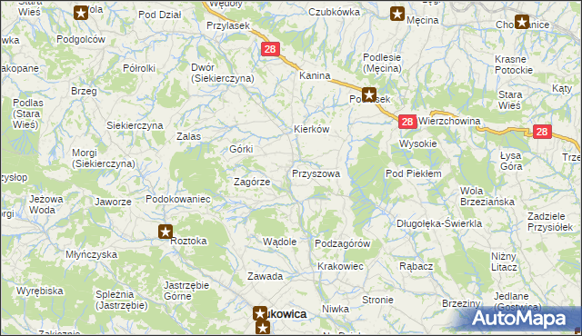 mapa Przyszowa, Przyszowa na mapie Targeo