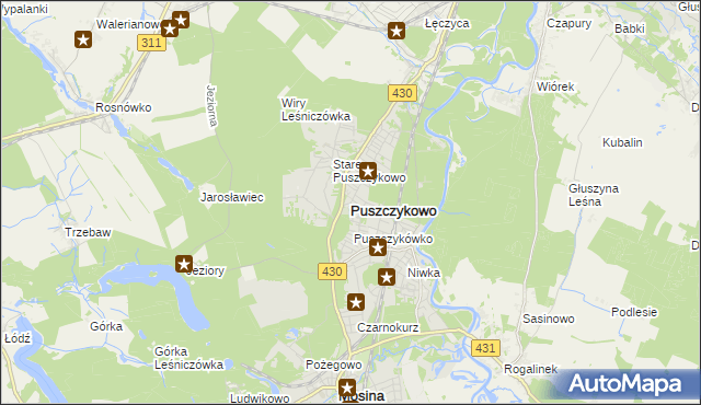 mapa Puszczykowo powiat poznański, Puszczykowo powiat poznański na mapie Targeo
