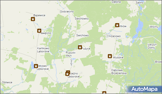 mapa Pużyce, Pużyce na mapie Targeo