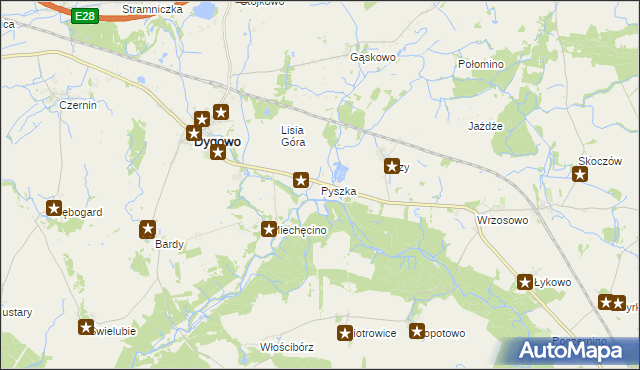 mapa Pyszka, Pyszka na mapie Targeo