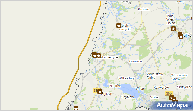 mapa Radomierzyce gmina Zgorzelec, Radomierzyce gmina Zgorzelec na mapie Targeo