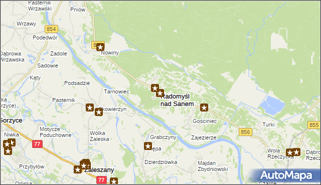 mapa Radomyśl nad Sanem, Radomyśl nad Sanem na mapie Targeo