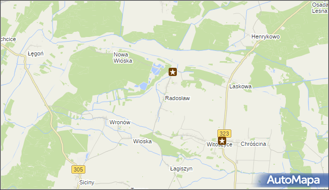 mapa Radosław gmina Góra, Radosław gmina Góra na mapie Targeo