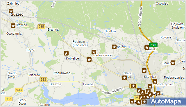 mapa Radostowice, Radostowice na mapie Targeo
