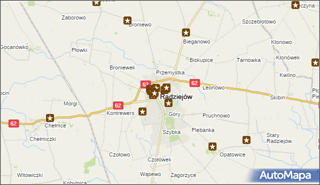 mapa Radziejów, Radziejów na mapie Targeo