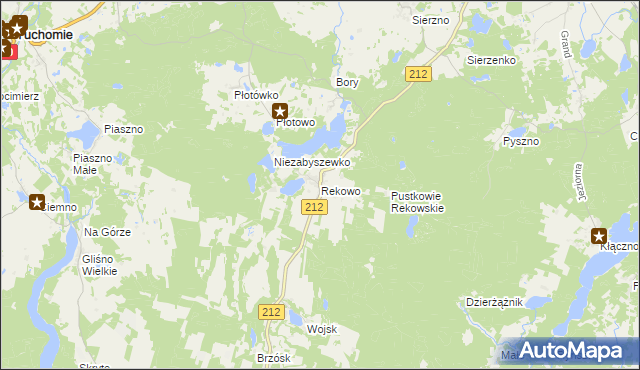 mapa Rekowo gmina Bytów, Rekowo gmina Bytów na mapie Targeo