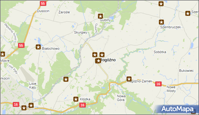 mapa Rogóźno powiat grudziądzki, Rogóźno powiat grudziądzki na mapie Targeo