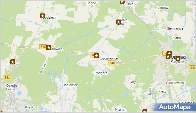 mapa Rościsławice, Rościsławice na mapie Targeo