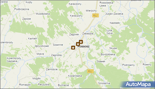 mapa Rossosz powiat bialski, Rossosz powiat bialski na mapie Targeo