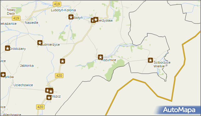 mapa Rozumice, Rozumice na mapie Targeo