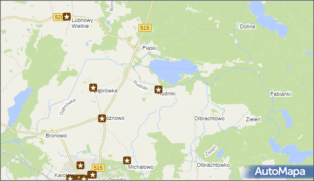 mapa Rudniki gmina Susz, Rudniki gmina Susz na mapie Targeo