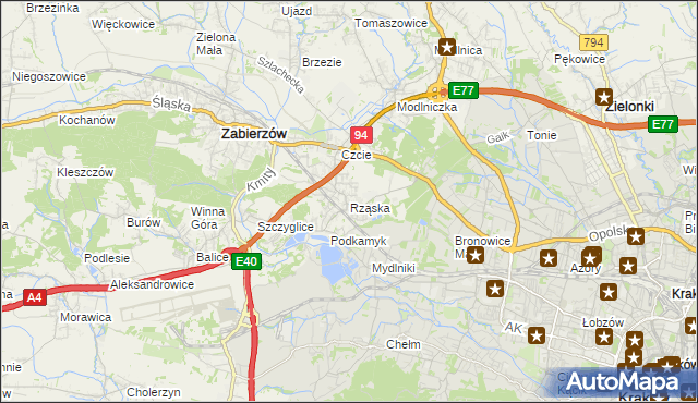 mapa Rząska, Rząska na mapie Targeo