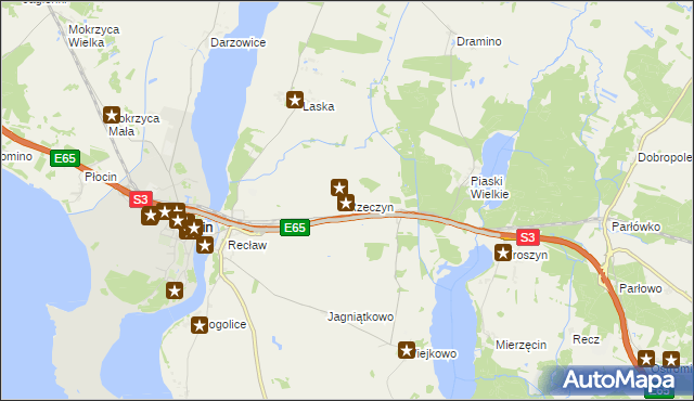 mapa Rzeczyn, Rzeczyn na mapie Targeo