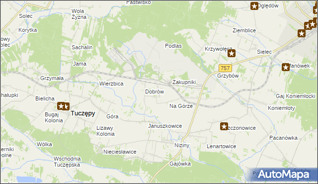 mapa Rzędów gmina Tuczępy, Rzędów gmina Tuczępy na mapie Targeo