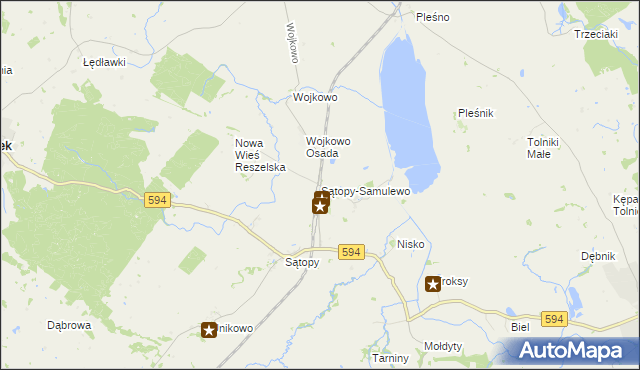 mapa Sątopy-Samulewo, Sątopy-Samulewo na mapie Targeo