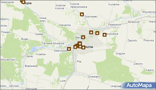 mapa Sędziszów, Sędziszów na mapie Targeo