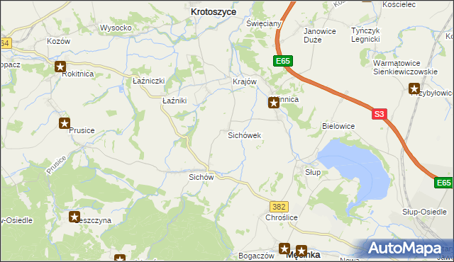mapa Sichówek, Sichówek na mapie Targeo