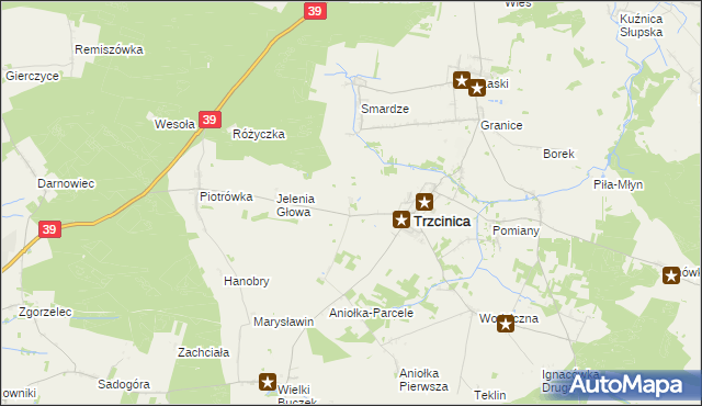 mapa Siemionka, Siemionka na mapie Targeo