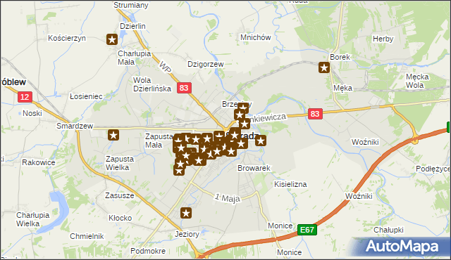 mapa Sieradz, Sieradz na mapie Targeo