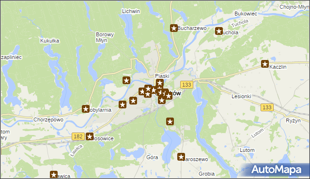 mapa Sieraków powiat międzychodzki, Sieraków powiat międzychodzki na mapie Targeo