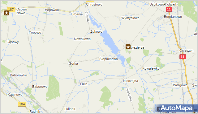 mapa Ślepuchowo, Ślepuchowo na mapie Targeo