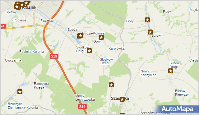 mapa Słodków Trzeci, Słodków Trzeci na mapie Targeo