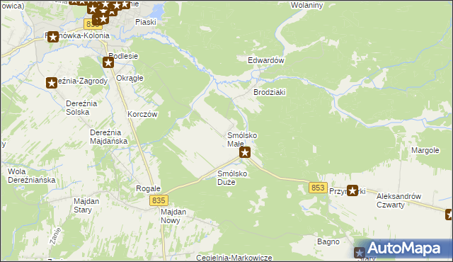 mapa Smólsko Małe, Smólsko Małe na mapie Targeo