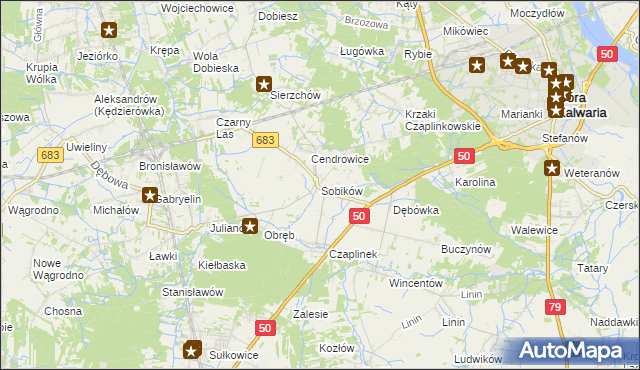 mapa Sobików, Sobików na mapie Targeo