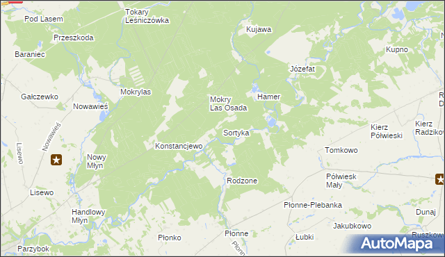 mapa Sortyka, Sortyka na mapie Targeo