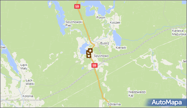mapa Spychowo, Spychowo na mapie Targeo