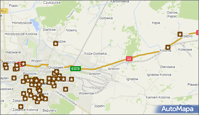 mapa Srebrzyszcze, Srebrzyszcze na mapie Targeo