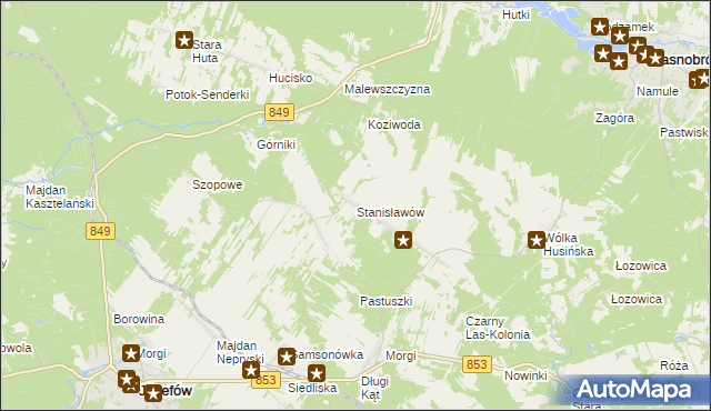 mapa Stanisławów gmina Józefów, Stanisławów gmina Józefów na mapie Targeo