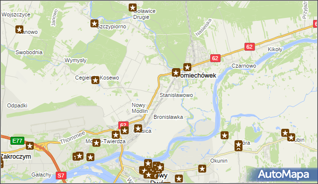 mapa Stanisławowo gmina Pomiechówek, Stanisławowo gmina Pomiechówek na mapie Targeo