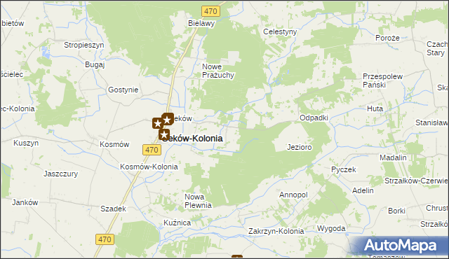 mapa Stare Prażuchy, Stare Prażuchy na mapie Targeo