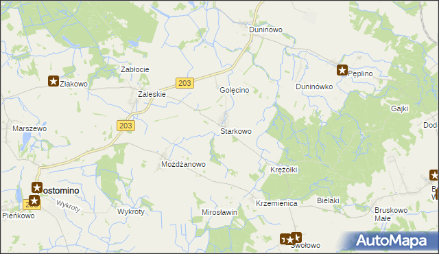 mapa Starkowo gmina Ustka, Starkowo gmina Ustka na mapie Targeo