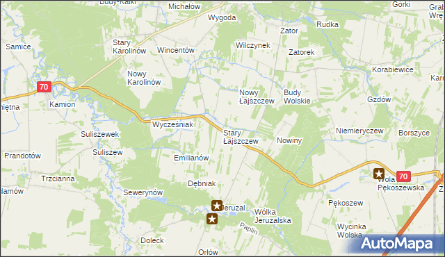 mapa Stary Łajszczew, Stary Łajszczew na mapie Targeo