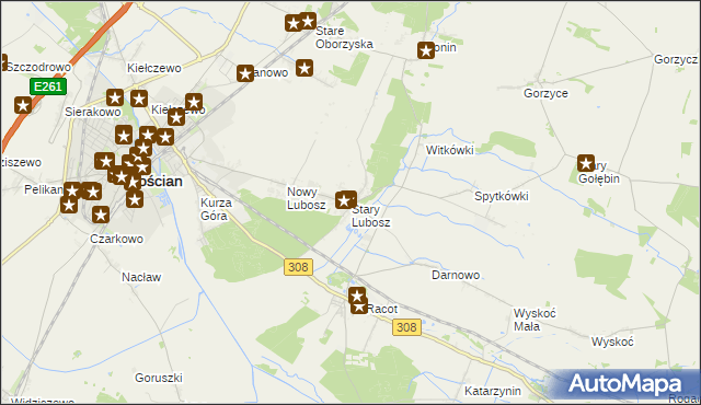 mapa Stary Lubosz, Stary Lubosz na mapie Targeo