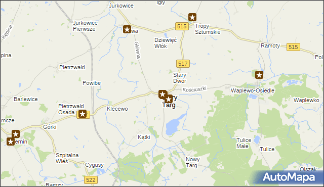 mapa Stary Targ, Stary Targ na mapie Targeo