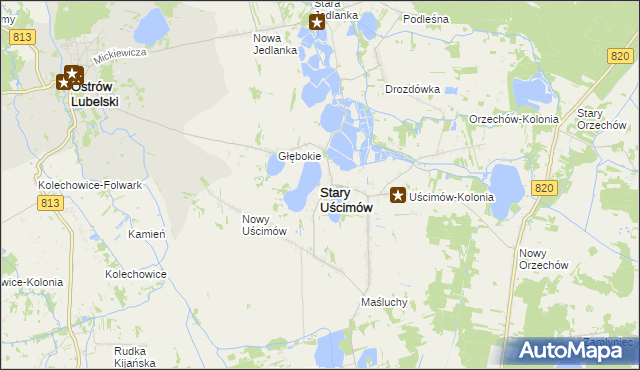 mapa Stary Uścimów, Stary Uścimów na mapie Targeo