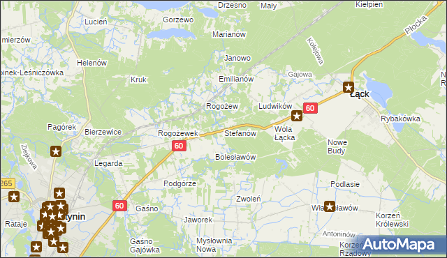 mapa Stefanów gmina Gostynin, Stefanów gmina Gostynin na mapie Targeo