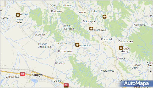 mapa Strachocina, Strachocina na mapie Targeo